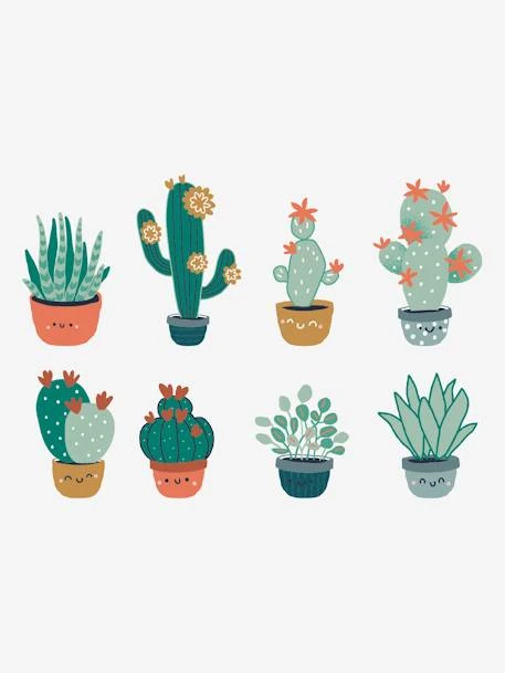 8 Large Cactus Stickers
