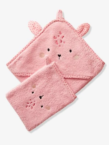 Baby Hooded Bath Cape With Embroidered Animals – Image 2