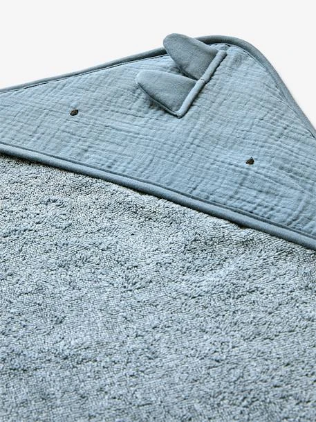 Bath Cape In Cotton Gauze + Bath Mitt For Babies, Little Dino Theme – Image 7