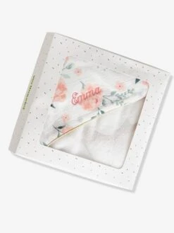 Bath Cape In Cotton Gauze, EAU DE ROSE Theme