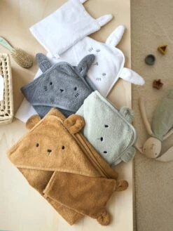 Bath Cape + Wash Mitt, In Organic Cotton