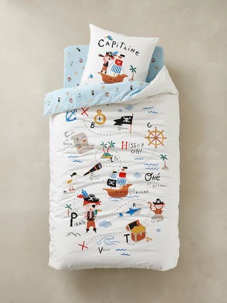 Children's Duvet Cover + Pillowcase Set, P For Pirate Theme 3 Children's Duvet Cover + Pillowcase Set, P For Pirate Theme – Image 3
