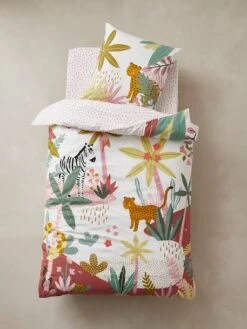 Children's Duvet Cover + Pillowcase Set, PINK JUNGLE -Boutique Lilipinso childrens duvet cover pillowcase set pink jungle 6