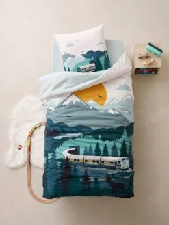 Children's Duvet Cover + Pillowcase Set, Sur Les Rails -Boutique Lilipinso childrens duvet cover pillowcase set sur les rails 8