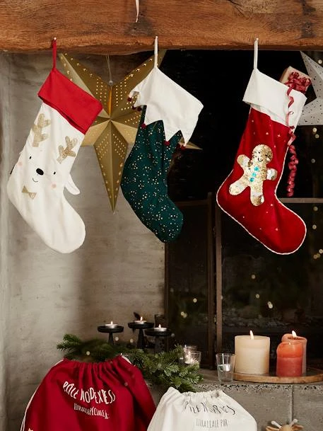 Christmas Stocking With Reversible Sequins, Gingerbread Man – Image 5