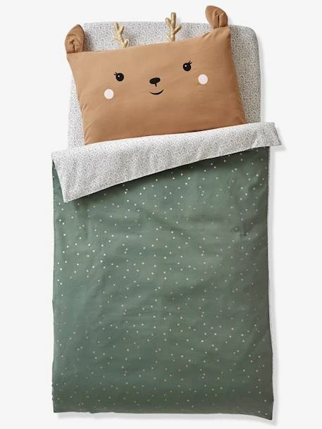Deer Pillowcase For Babies, Green Forest – Image 3