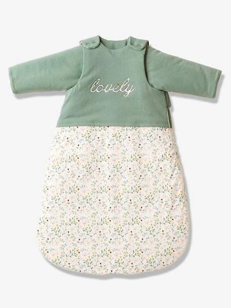 Dual Fabric Baby Sleep Bag With Removable Sleeves, FLEURETTES – Image 2