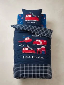 Duvet Cover + Pillowcase Set For Children, 'Petit Pompier' Theme 9 Duvet Cover + Pillowcase Set For Children, 'Petit Pompier' Theme -Boutique Lilipinso duvet cover pillowcase set for children petit pompier theme 2