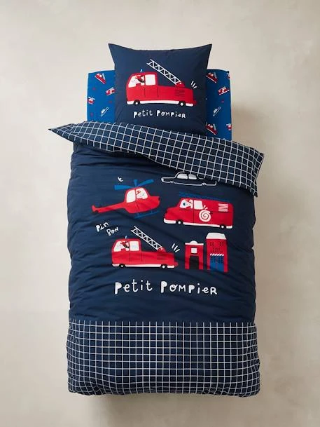 Duvet Cover + Pillowcase Set For Children, 'Petit Pompier' Theme 3 Duvet Cover + Pillowcase Set For Children, 'Petit Pompier' Theme – Image 3