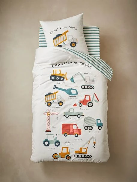 Duvet Cover & Pillowcase Set For Children, Work In Progress 2 Duvet Cover & Pillowcase Set For Children, Work In Progress – Image 2