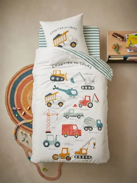 Duvet Cover & Pillowcase Set For Children, Work In Progress 3 Duvet Cover & Pillowcase Set For Children, Work In Progress – Image 3