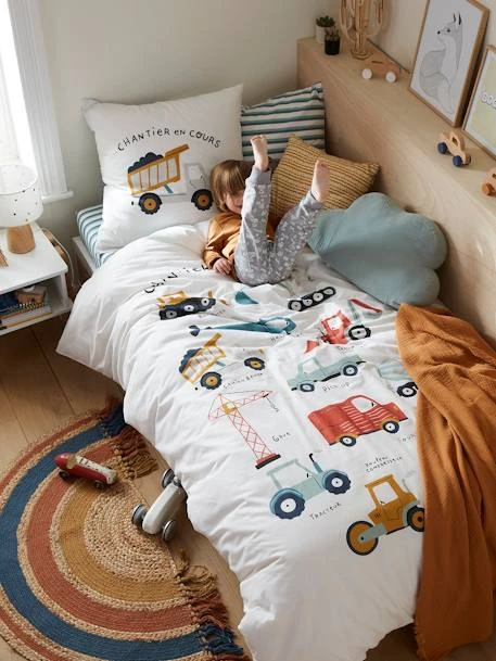 Duvet Cover & Pillowcase Set For Children, Work In Progress 1 Duvet Cover & Pillowcase Set For Children, Work In Progress