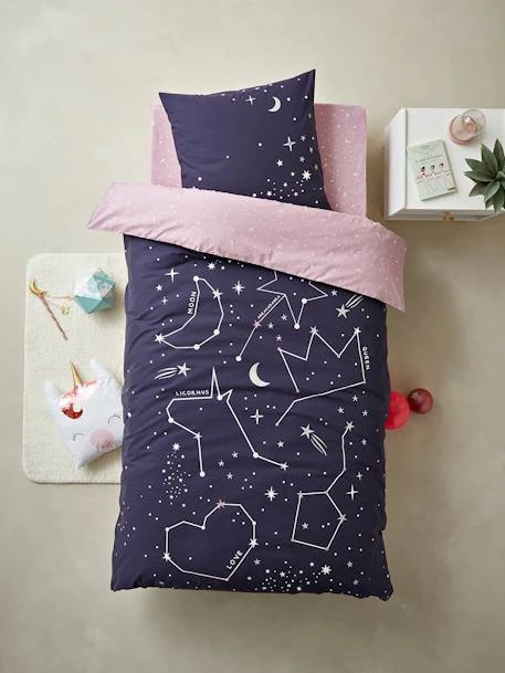 Duvet Cover + Pillowcase Set With Glow-in-the-Dark Details, Miss Constellation – Image 7
