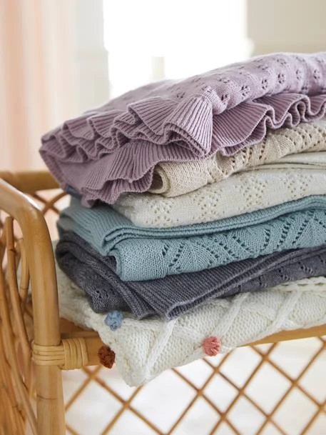 Pointelle Blanket With Lurex For Babies