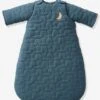 Quilted Baby Sleep Bag With Removable Sleeves In Organic Cotton* Gauze, Dream Nights