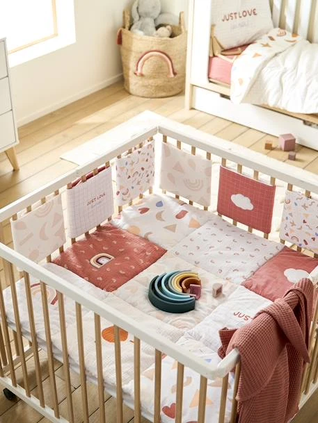 Quilted Play Mat / Playpen Base Mat In Organic* Cotton, Happy Sky – Image 2