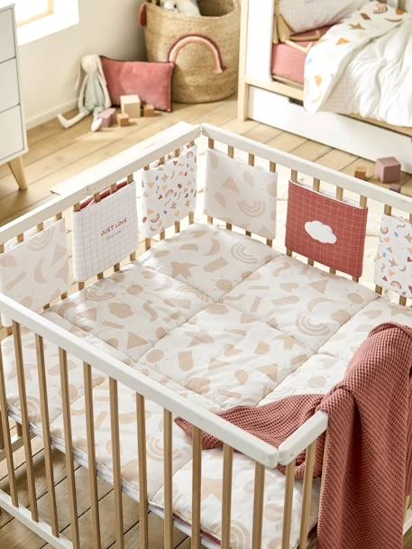 Quilted Play Mat / Playpen Base Mat In Organic* Cotton, Happy Sky – Image 3