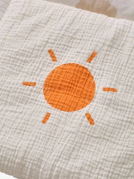 Quilted Play Mat / Playpen Base Mat In Organic* Cotton, Happy Sky – Image 4