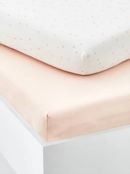 Set Of 2 Cotton Fitted Sheets For Babies 1 Set Of 2 Cotton Fitted Sheets For Babies