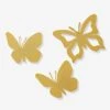 Set Of 3 Butterflies In Brass