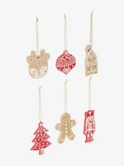 Set Of 6 Christmas Hanging Decorations , Biscuit-Effect 5 Set Of 6 Christmas Hanging Decorations , Biscuit-Effect -Boutique Lilipinso set of 6 christmas hanging decorations biscuit effect 2