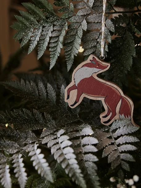 Set Of 6 Flat Christmas Baubles In Wood, Brocéliande – Image 3