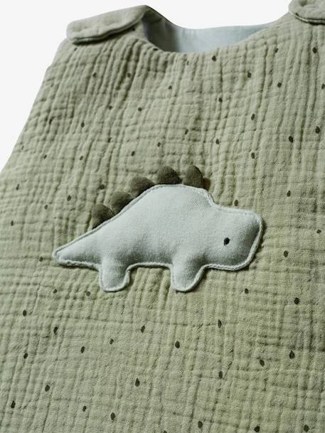 Sleeveless Baby Sleep Bag In Cotton Gauze, Dinosaurus 5 Sleeveless Baby Sleep Bag In Cotton Gauze, Dinosaurus – Image 5