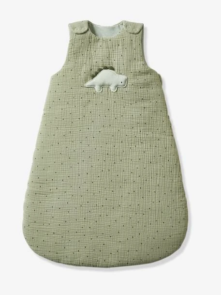Sleeveless Baby Sleep Bag In Cotton Gauze, Dinosaurus 1 Sleeveless Baby Sleep Bag In Cotton Gauze, Dinosaurus