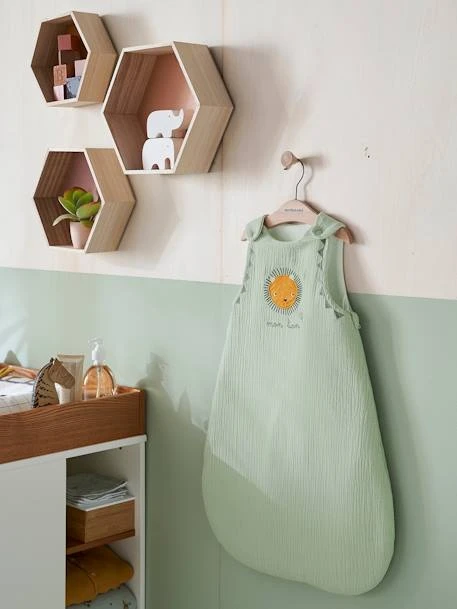 Sleeveless Baby Sleep Bag In Cotton Gauze, "Mon Lion" 2 Sleeveless Baby Sleep Bag In Cotton Gauze, "Mon Lion" – Image 2