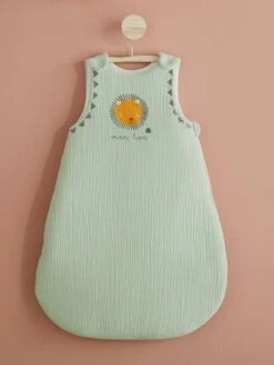 Sleeveless Baby Sleep Bag In Cotton Gauze, "Mon Lion" 5 Sleeveless Baby Sleep Bag In Cotton Gauze, "Mon Lion" -Boutique Lilipinso sleeveless baby sleep bag in cotton gauze mon lion 2