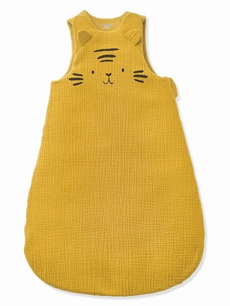 Sleeveless Baby Sleep Bag In Organic* Cotton Gauze, BABY TIGER Theme 3 Sleeveless Baby Sleep Bag In Organic* Cotton Gauze, BABY TIGER Theme – Image 3