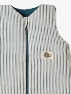 Sleeveless Baby Sleeping Bag, Fastening In The Middle, NAVY SEA