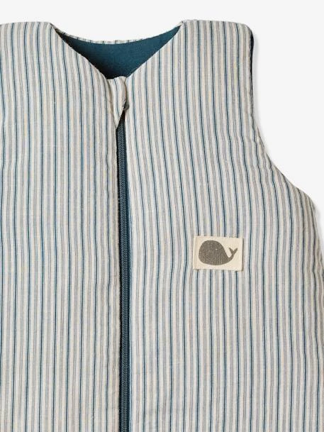 Sleeveless Baby Sleeping Bag, Fastening In The Middle, NAVY SEA