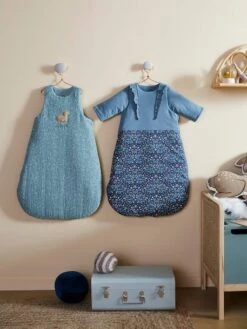 Sleeveless Baby Sleeping Bag In Cotton Gauze, Brocéliande