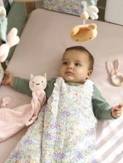 Sleeveless Baby Sleeping Bag In Cotton Gauze, Countryside