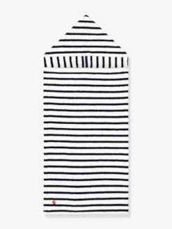Striped Bath Cape In Towelling, PETIT BATEAU