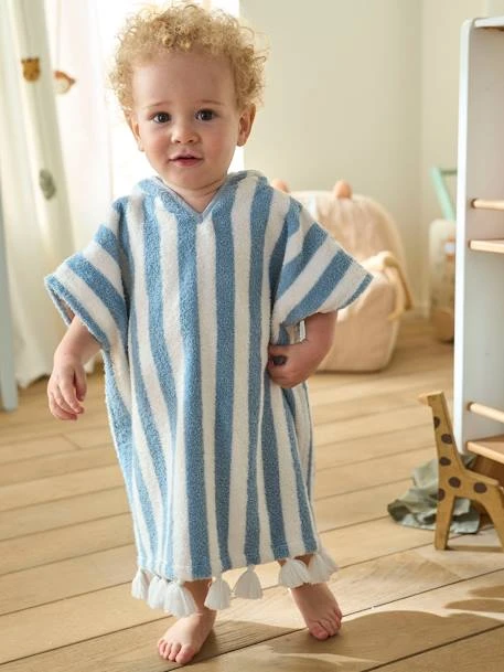Striped Bathing Poncho For Babies 1 Striped Bathing Poncho For Babies