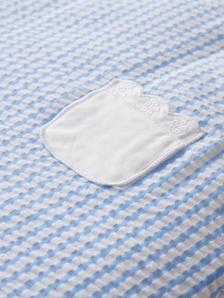 Striped Sleeveless Baby Sleeping Bag In Seersucker, Cottage – Image 2