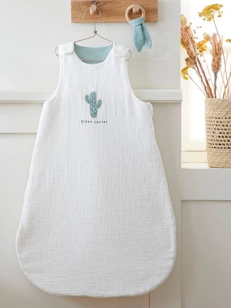 Summer Special Baby Sleep Bag In Organic Cotton* Gauze, Cactus – Image 5
