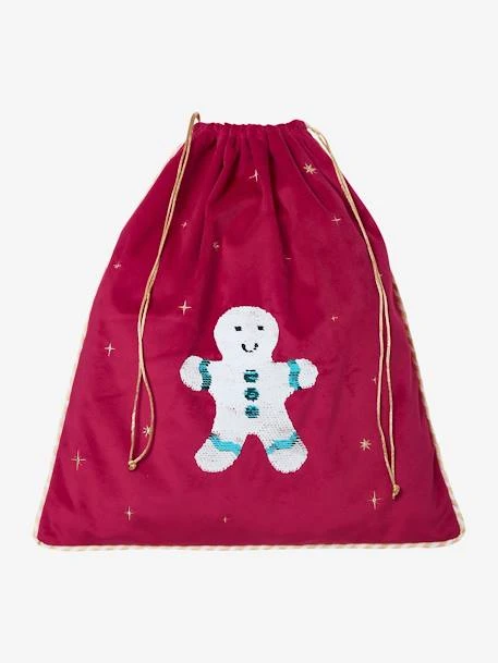 Toy Bag With Gingerbread Man In Reversible Sequins 1 Toy Bag With Gingerbread Man In Reversible Sequins
