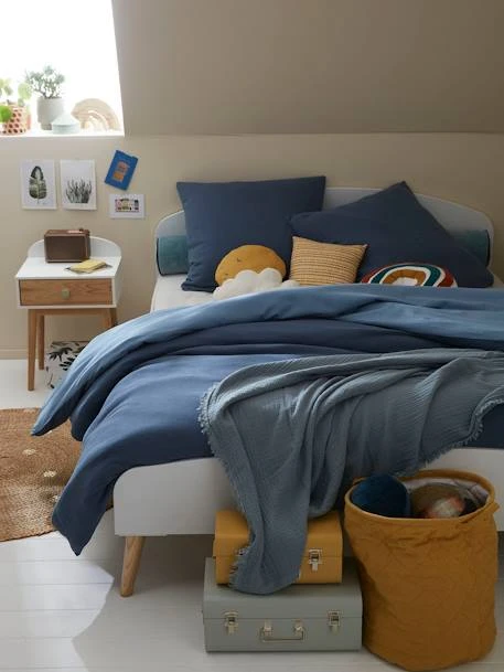 Two-Tone Duvet Cover + Pillowcase Set In Cotton Gauze For Children – Image 5