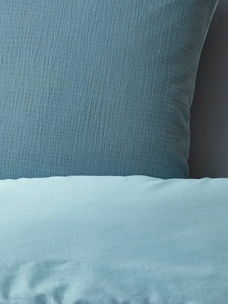 Two-Tone Duvet Cover + Pillowcase Set In Cotton Gauze For Children – Image 9