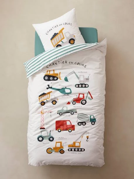 Under Construction Duvet Set For Children, By Magicouette